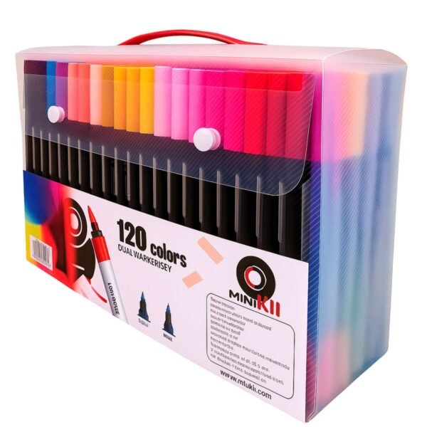 MACADORES 120 COLORES DOBLE PUNTA PLUMONES PINCEL